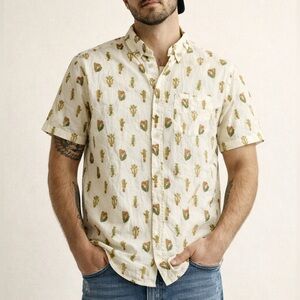 Brooklyn Cloth Men’s Cactus Print Button Down Top Size Medium